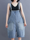 Dungarees cotton denim ripped jeans floral vintage retro style overall