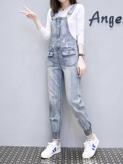 Dungarees cotton denim jeans ,vintage retro style overall, Adjustable straps, Double side pockets, Plain