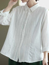 Stay Close Tonight Pleated Lace Shirt Top