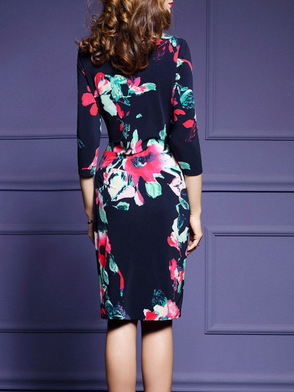 Vestido midi de la flor de la reina