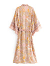 Beachwear Floral Print Multicolor Color Long Length Gown Kimono Duster Robe