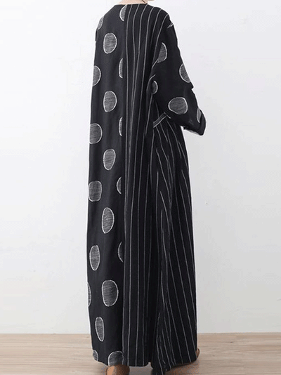 Chalk Bubbles Black Maxi Dress