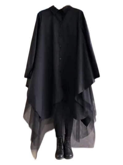 Women's Spring Cotton Stylish Loose Plain Mid-Length Skirt Dress