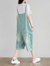 Dungarees cotton denim ripped jeans ,vintage retro style overall, Adjustable straps, Cropped pant