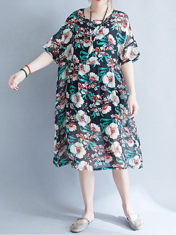 Vestido de smock de alegría floral