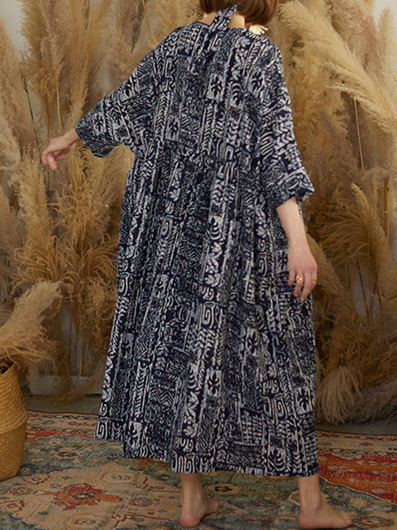 Power Of Black Tribal Print Cotton Smock Dress