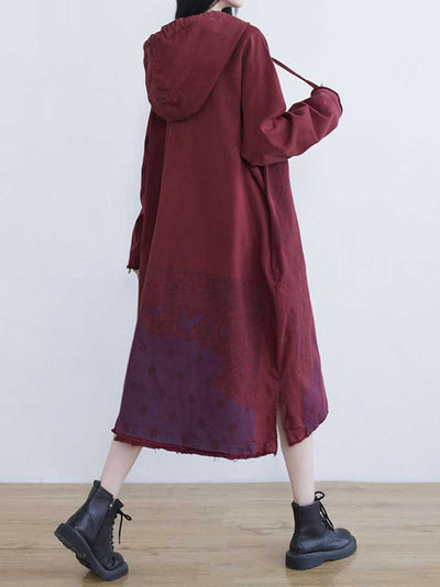 Long Live Printed Hooded Midi Dress