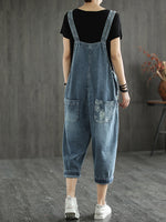 Denim Ripped Overalls