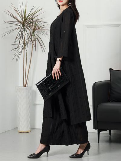 Women's Black Cotton Co-Ords Set