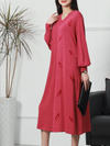 Women's Red Loose Midi-Dress