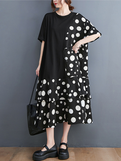Look At The Stars Women's Round Neck A-line Dress