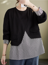 Women's Striped Splicing Top