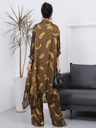 Women's  Printed Cardigan two pieces