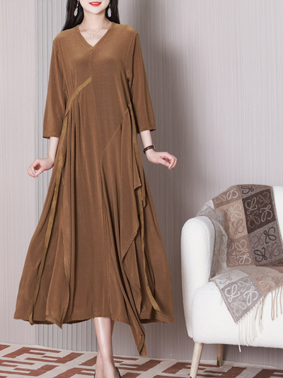 Women's V-neck A-line Dress