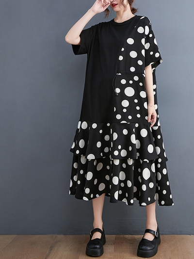 Look At The Stars Women's Round Neck A-line Dress
