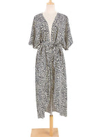 Evatrends cotton gown robe printed kimonos, Outerwear, Nightwear, Rayon, Board Sleeves, Different colors, Leopard print,
