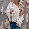 New round neck long-sleeved tassel solid color sweater