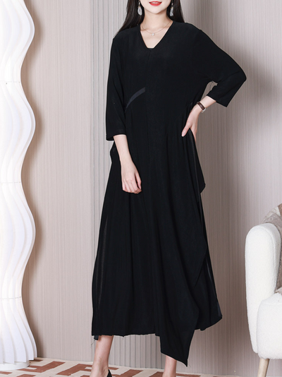 Women's Black A-line Dress