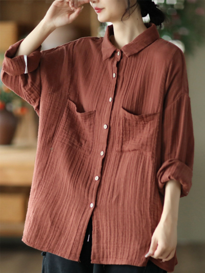 Women's Red Long Sleeves Shirt