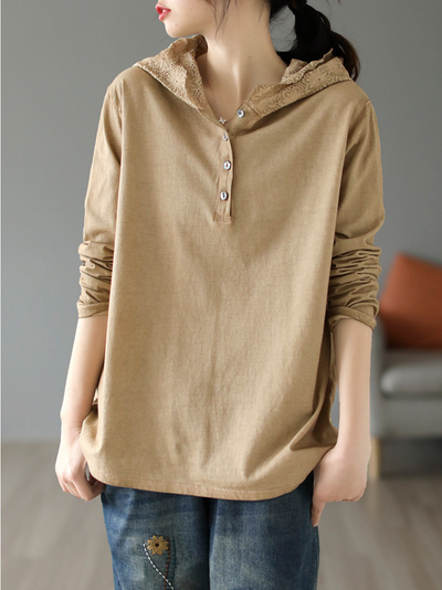 Women's Cotton Hooded Shirt