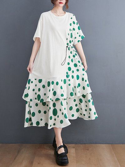 Look At The Stars Women's Round Neck A-line Dress