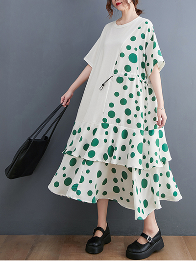 Look At The Stars Women's Round Neck A-line Dress
