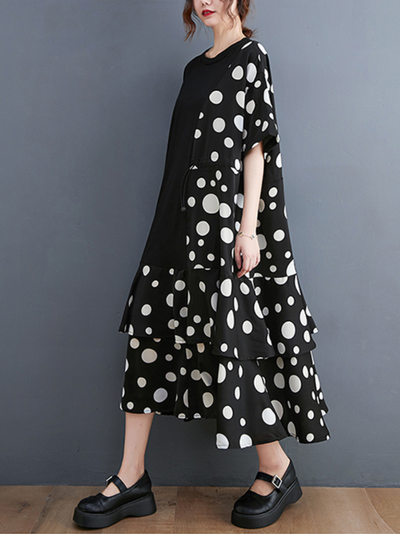 Look At The Stars Women's Round Neck A-line Dress