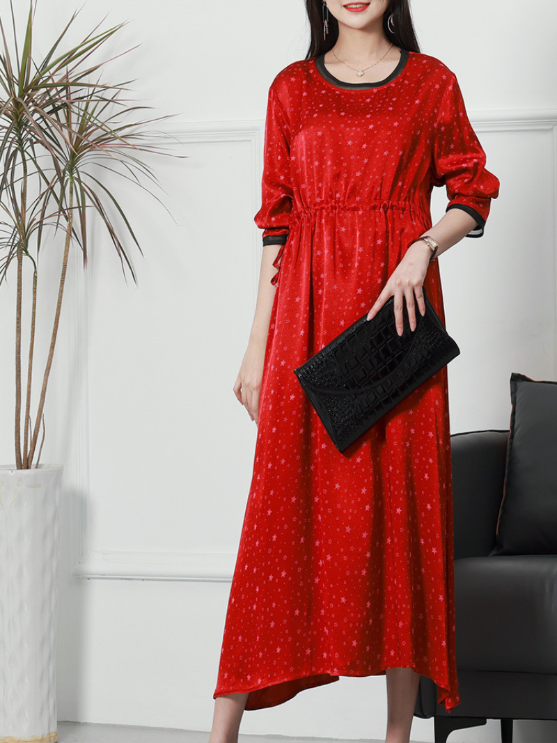 Women's Red A-line Dress