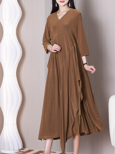 Women's Yellow Loose A-line Dress