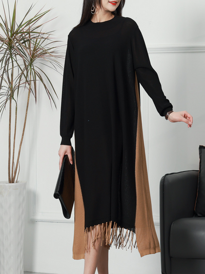 Women's Black Long Sleeves Dress