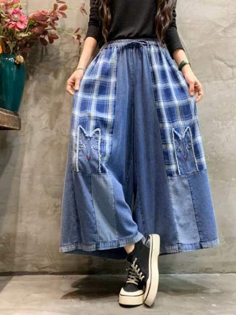 Women's Gray Blue Bottom Pants