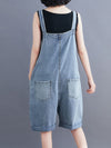 Dungarees cotton denim ripped jeans floral vintage retro style overall