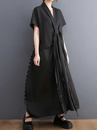 Cotton Tie Style A-Line Dress
