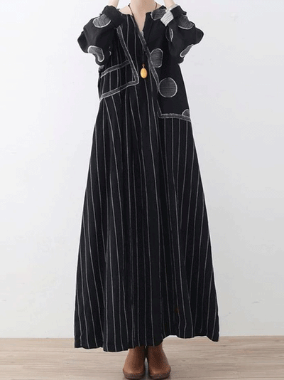 Chalk Bubbles Black Maxi Dress