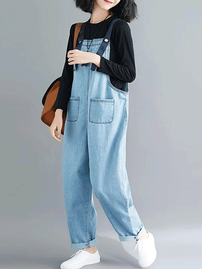 Dungarees, cotton denim, jeans, vintage retro style, overall, pockets