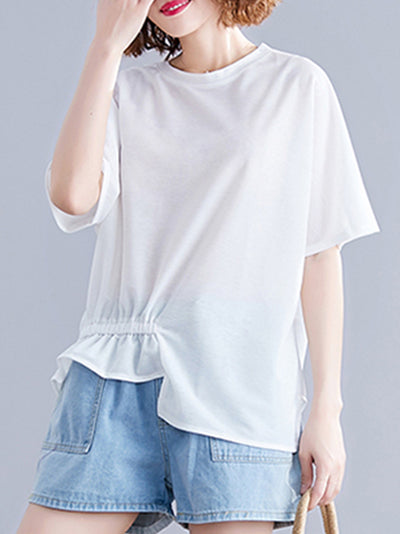 Lover's Leap Elastic Waist Style Basic Tops