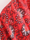 Bride To Be Floral Print Red Cotton Viscose Long Length Gown Kimono