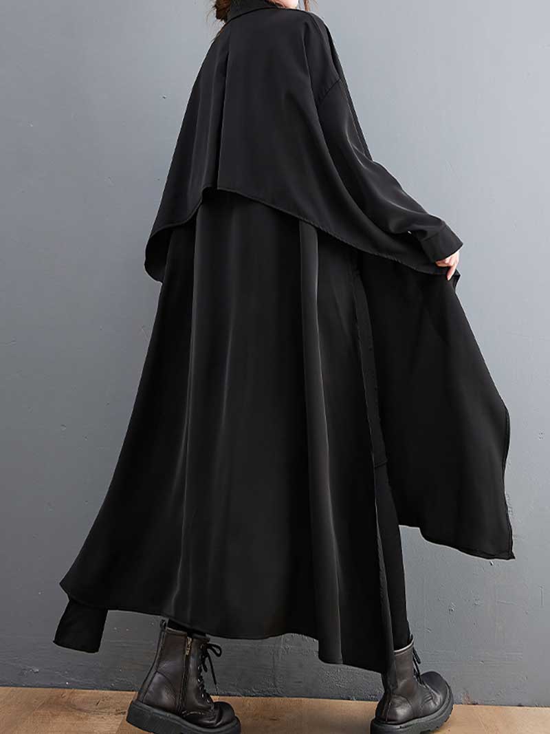 Cotton  Shirt Style A-Line Dress