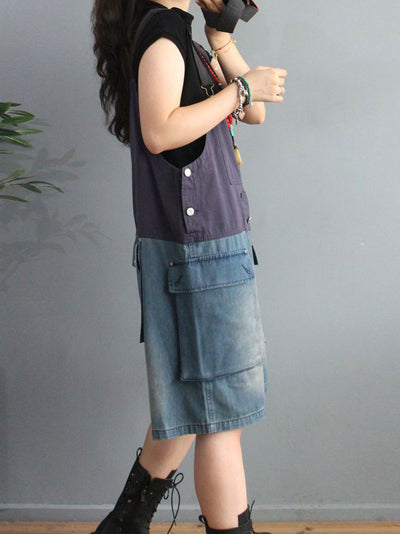 Dungarees, denim, vintage retro style overall, Short Dungaree