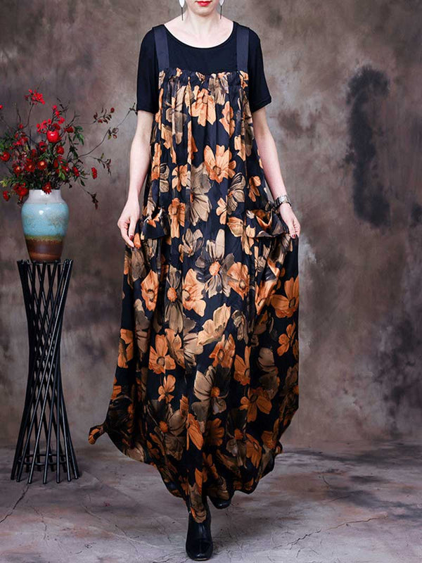Trendy Printed Pleated Women's Maxi Dress - Eva Trends