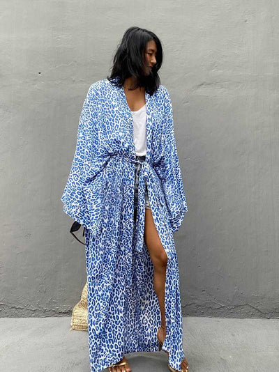 Evatrends cotton gown robe printed kimonos, Outerwear, Rayon 100%, Nightwear, long kimono, Board Sleeves, different color, loose fitting, Printed, fashionshow, kimono,