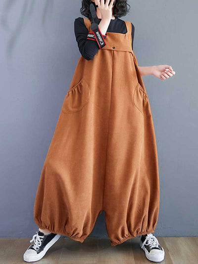 Eva trends Cotton Overall Baggy Dungarees, Plain Overall, ,vintage retro style overall, Adjustable straps, High Waist