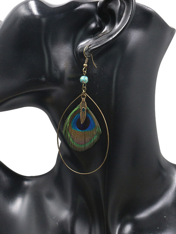 Beautiful Plumage Peacock Earrings