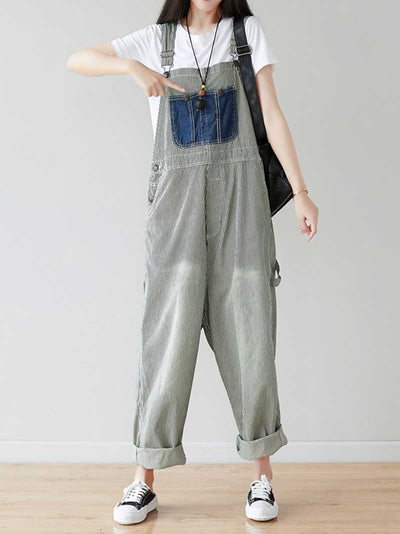 Eva Trends Dungarees cotton denim ,vintage retro style overall, Adjustable straps, double side pockets, Patch Denim overall, Back Pockets