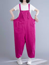 Western-style Plain Cotton Women's Sleeveless Overalls Dungaree