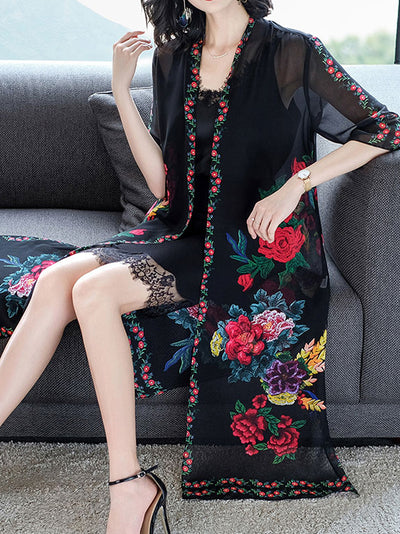 Evatrends cotton gown robe printed kimonos