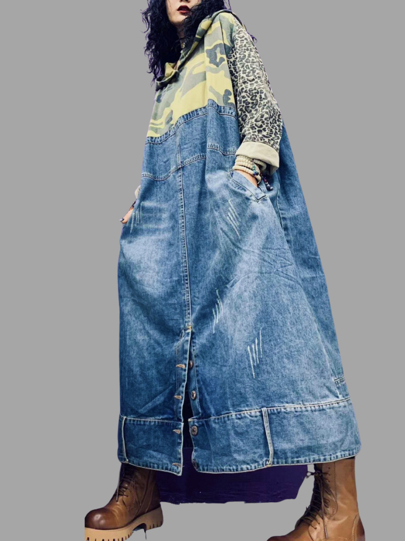 mid-length hoodie sweater dress for women's