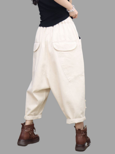 Women's Natural Waist Baggy Pants