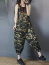 Dungarees cotton denim ripped jeans floral vintage retro style overall, Camouflage ,Two Back Pockets