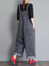 Dungarees cotton denim ripped jeans floral vintage retro style overall